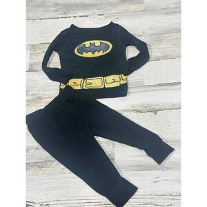 DC Comics Batman Pajama Set Fits Like Boys 12-18M Black Graphic 2pc